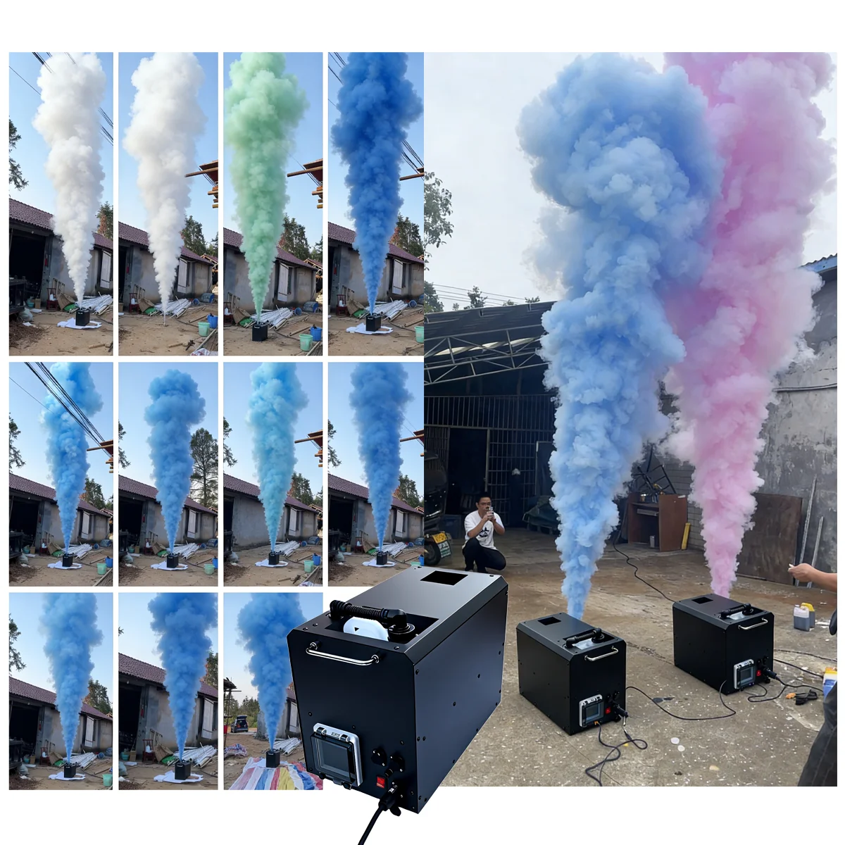 

Colored Cannons Colorful Wedding Colors Parties Photography Stage Effect Special Color Fog Smoke Machine For Stage Club Bar Dj