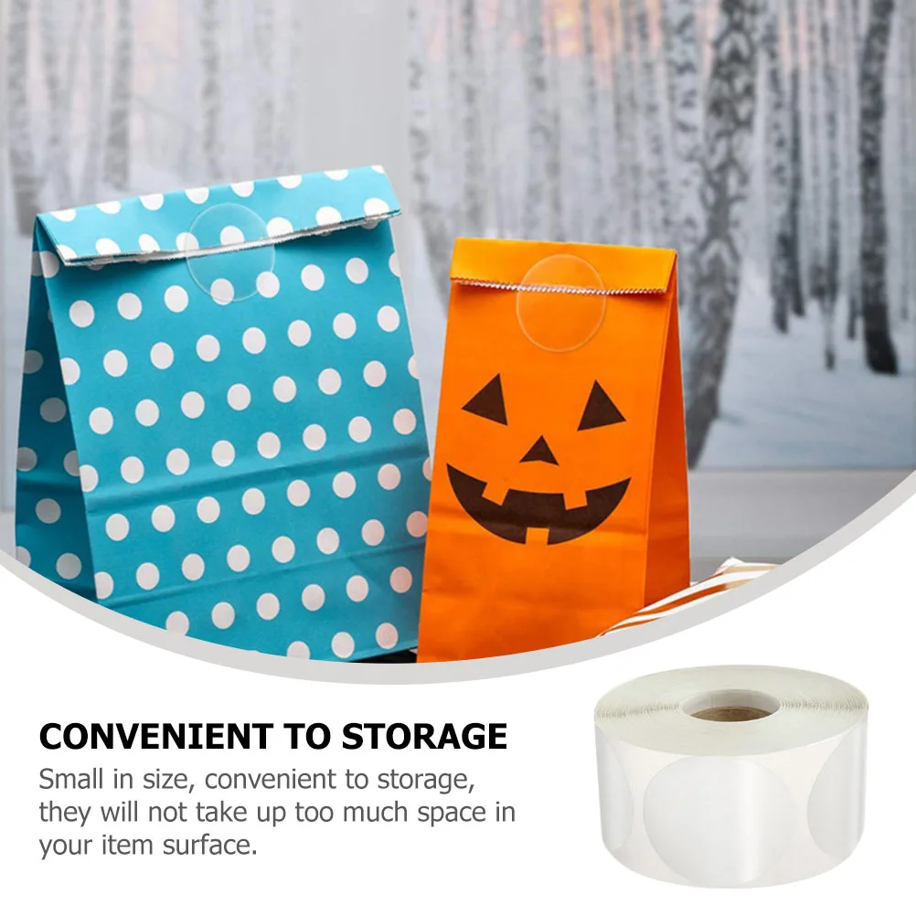 

500pcs Round Clear Stickers 5cm Self Adhesive Dot Labels for Envelopes Bedroom Organization Transparent Seal Sticker