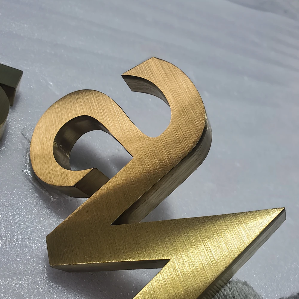 New design Indoor channel letter 3D brusehd stainless steel letters