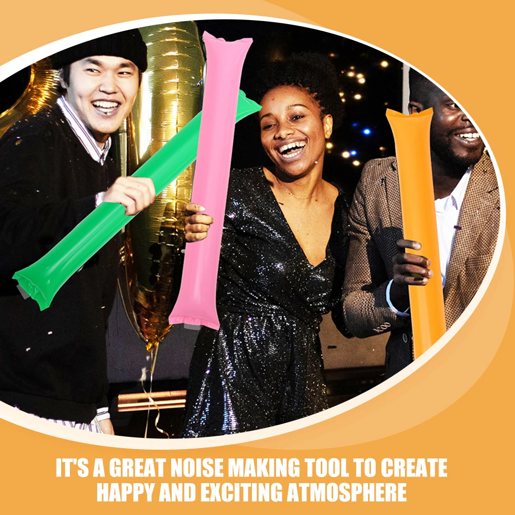 

50Pcs Inflatable Noise Makers Cheer Sticks Pe Thick Portable Noise Sticks for Sporting Events Party Favors Inflatable Stick