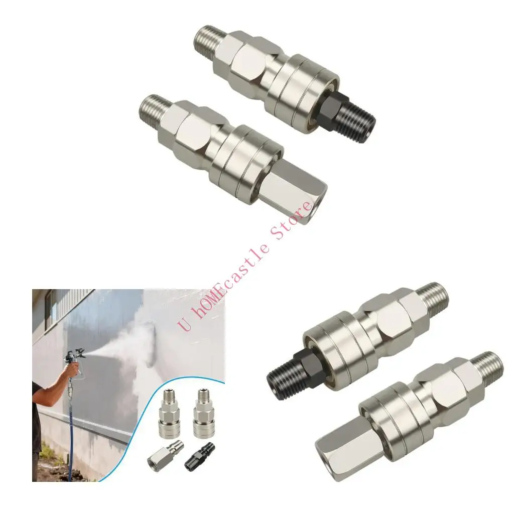 63HF 2Pcs Airless Straight Hose Swivels Connector With Full Rotation Air Hose Quick Connector Airless Sprayer Accessories