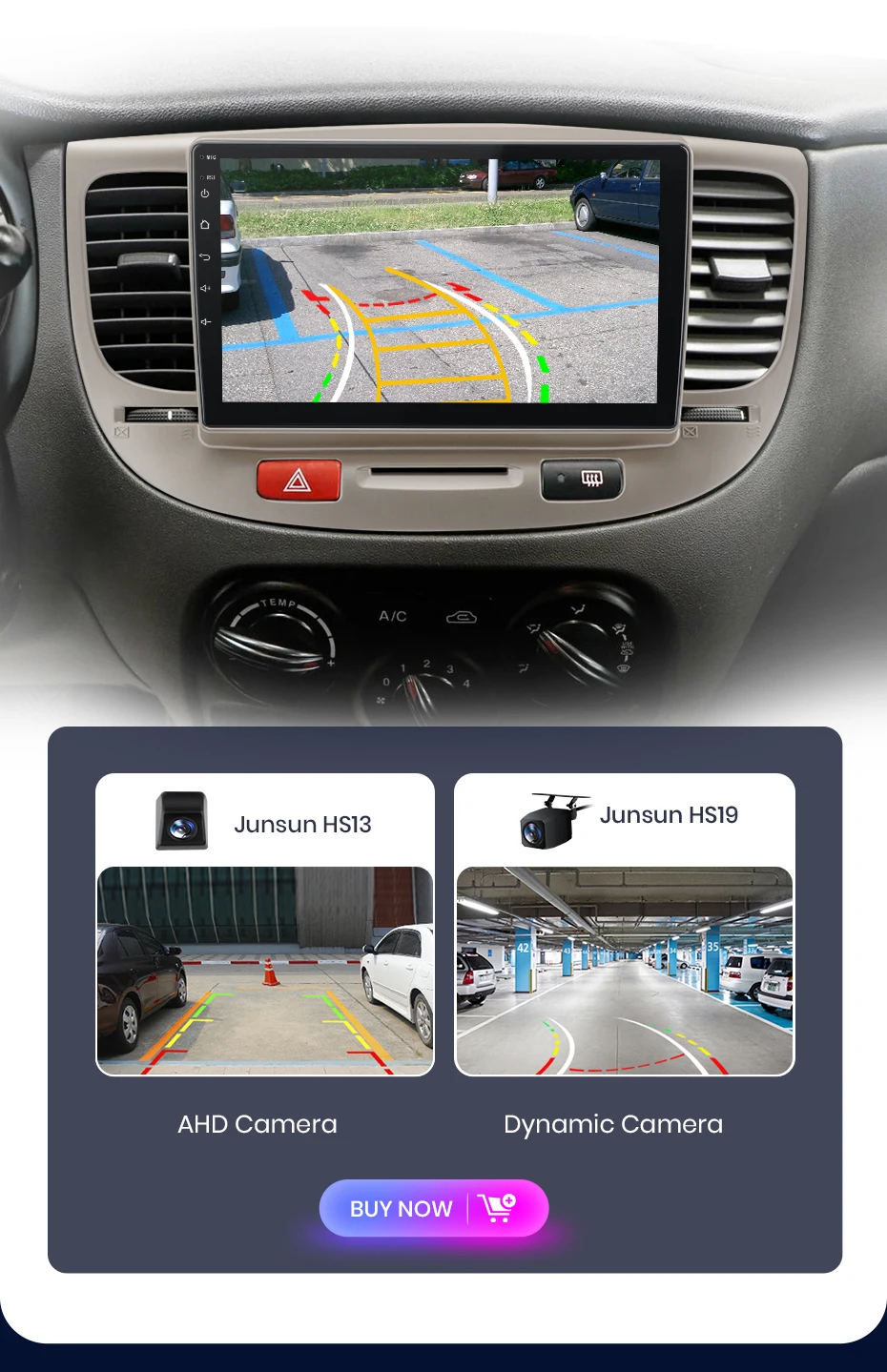 Junsun Wireless Carplay Android Auto Autoradio für Kia Rio 2 2005-2011 GPS Multimedia 2 Din – Detail 17