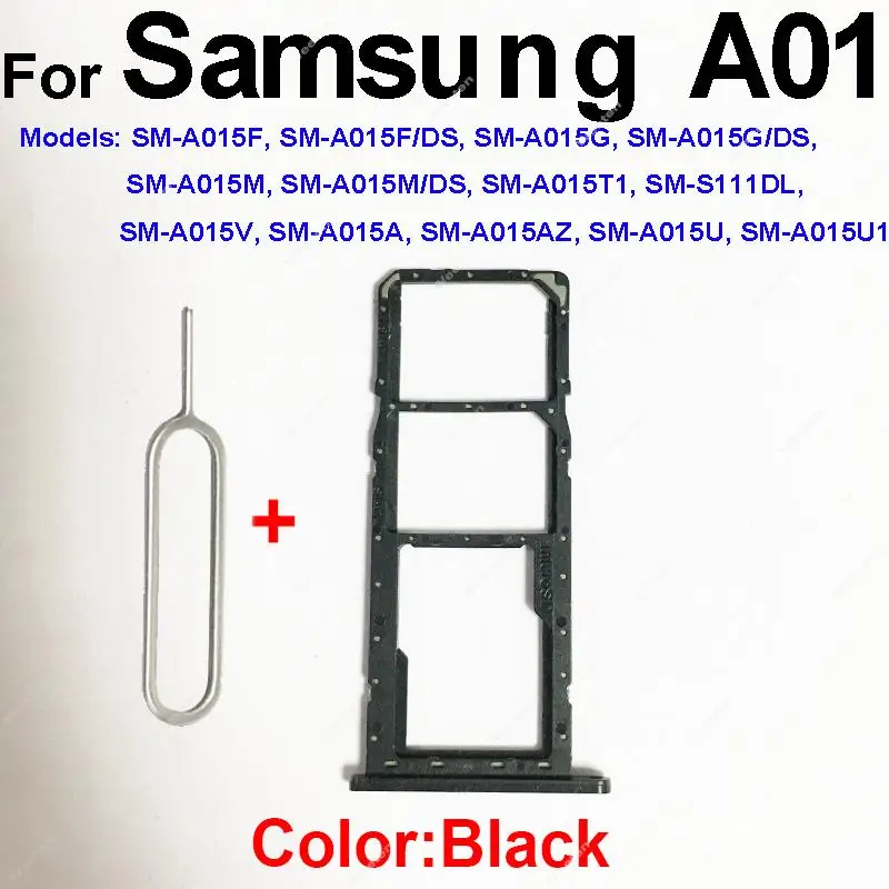 Sim Card Tray For Samsung A01 A015 A01 Core A013 A02 A022F A02s A025F Dual SIM Card Adapter Card Holder Replacement Repair Parts