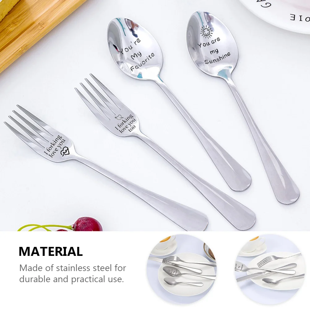 

2 pcs Stainless Steel Mirror Polished Elegant Dinner Cutlery Well Balanced Household Dessert Forks Reusable Tea Fork Creative