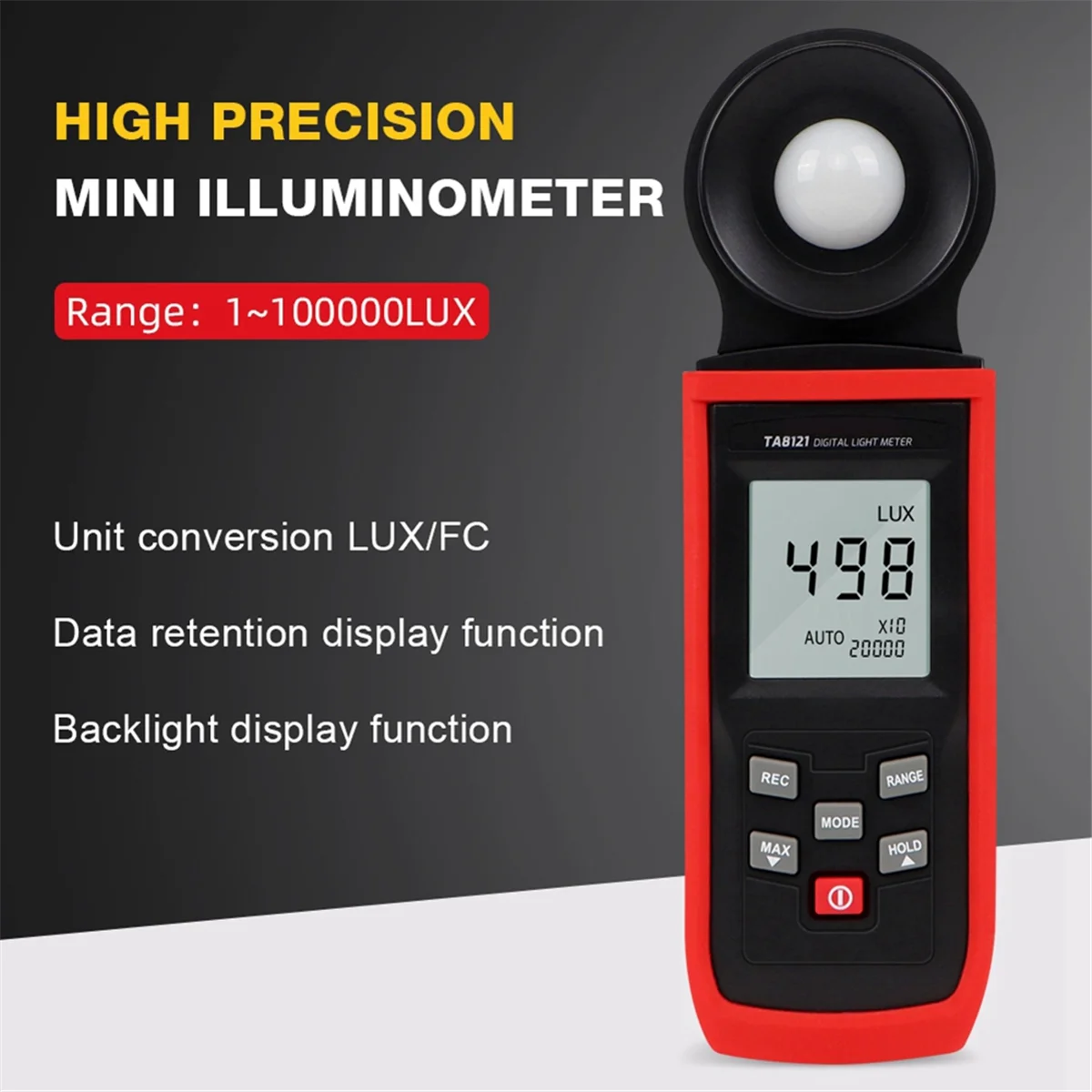 A03R Digital Photometer 100000 Lux/FC High Precision Light Meter for Photography, Film, and Scientific Applications