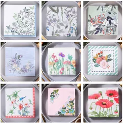 20Pcs/Lot Plant Flower Printed Disposable Paper Dinner Tableware Table Napkin Tissues Wedding Party Decoration