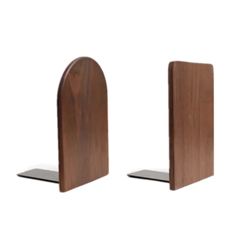 Imagem -05 - Nogueira Madeira Livro Termina Stand Desktop Organizer Office e Home Holder Bookends Prateleira