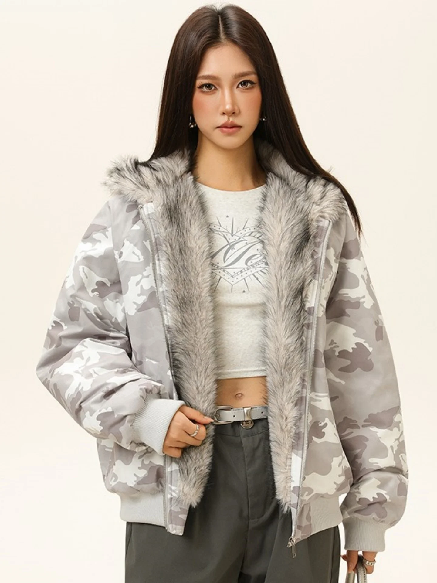 

Американская утепленная хлопковая куртка с капюшоном, зимнее теплое пальто, повседневная уличная одежда, свободный крой, камуфляжный принт, верхняя одежда