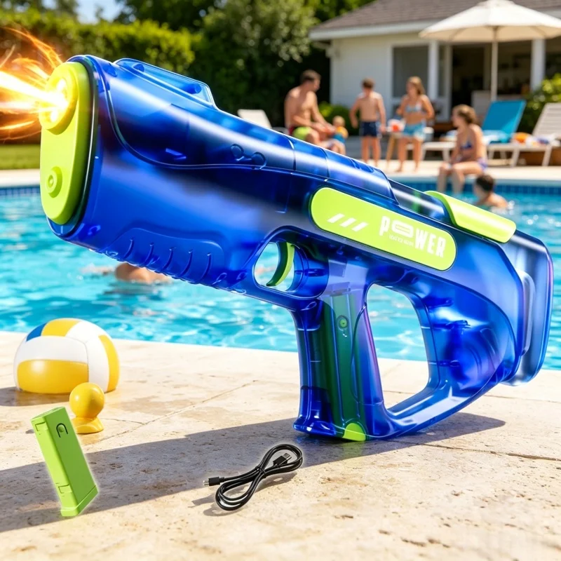 Led Simulated Firing Electric Water Gun Toys for Kids Continuous Shooting Automatic Water Blasters Children Summer Outdoor Toy