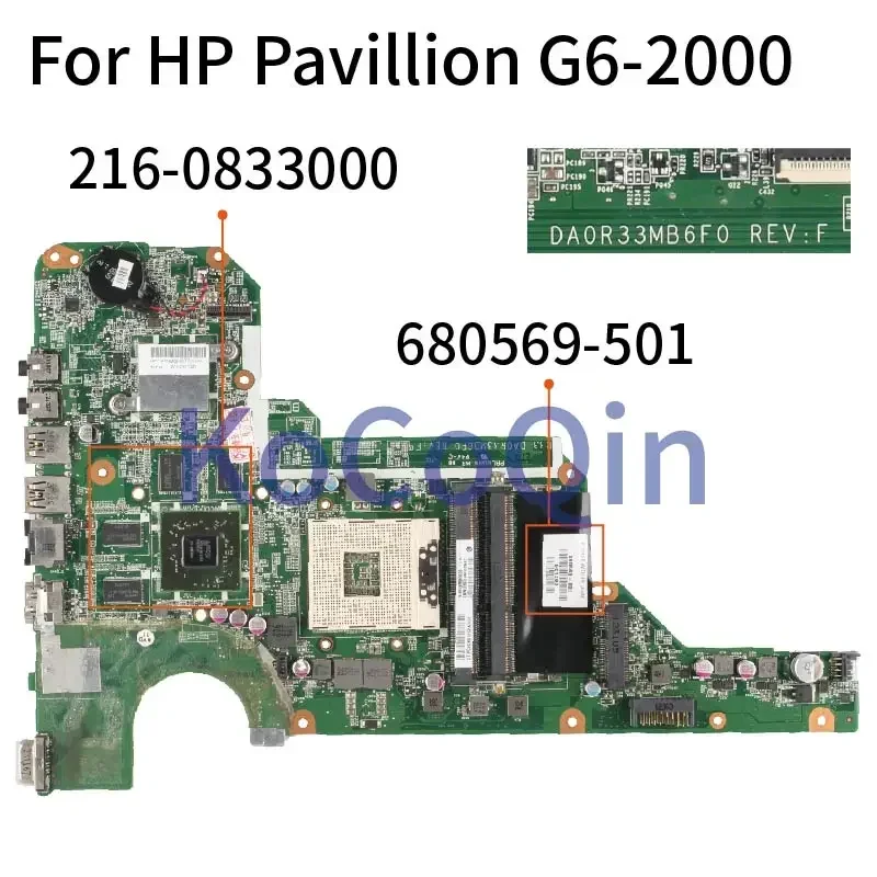 DA0R33MB6E0 For HP Pavillion G4-2000 G6-2000 G7-2000 Laptop Motherboard DA0R33MB6F1 680569-001 680569 SLJ8E Notebook Mainboard