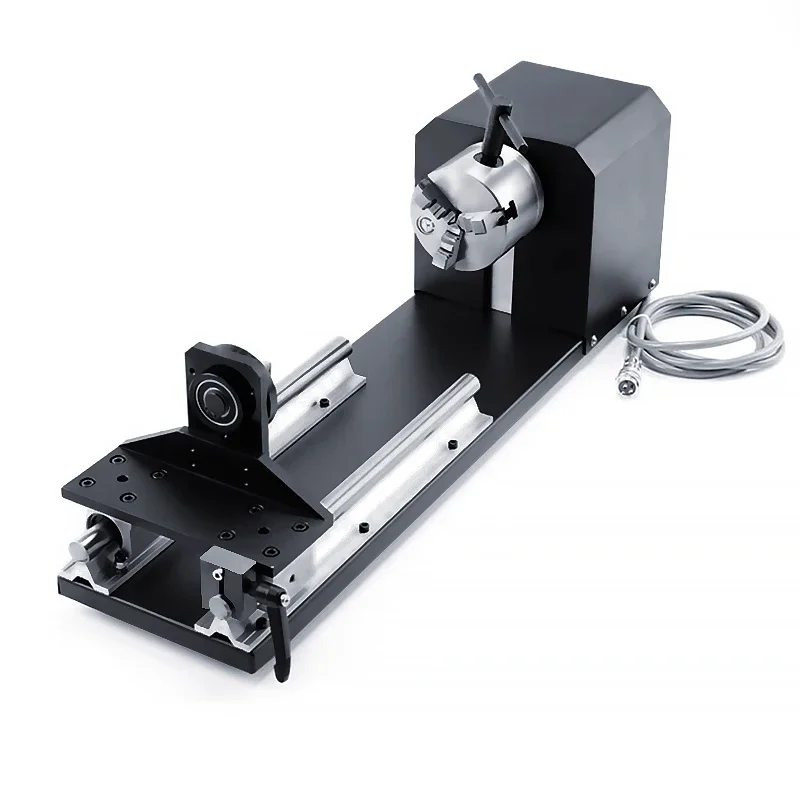 Aluminum Alloy 380V/220V Rotary Engraving Attachment with Chuck & Stepper Motor for Laser Engraver