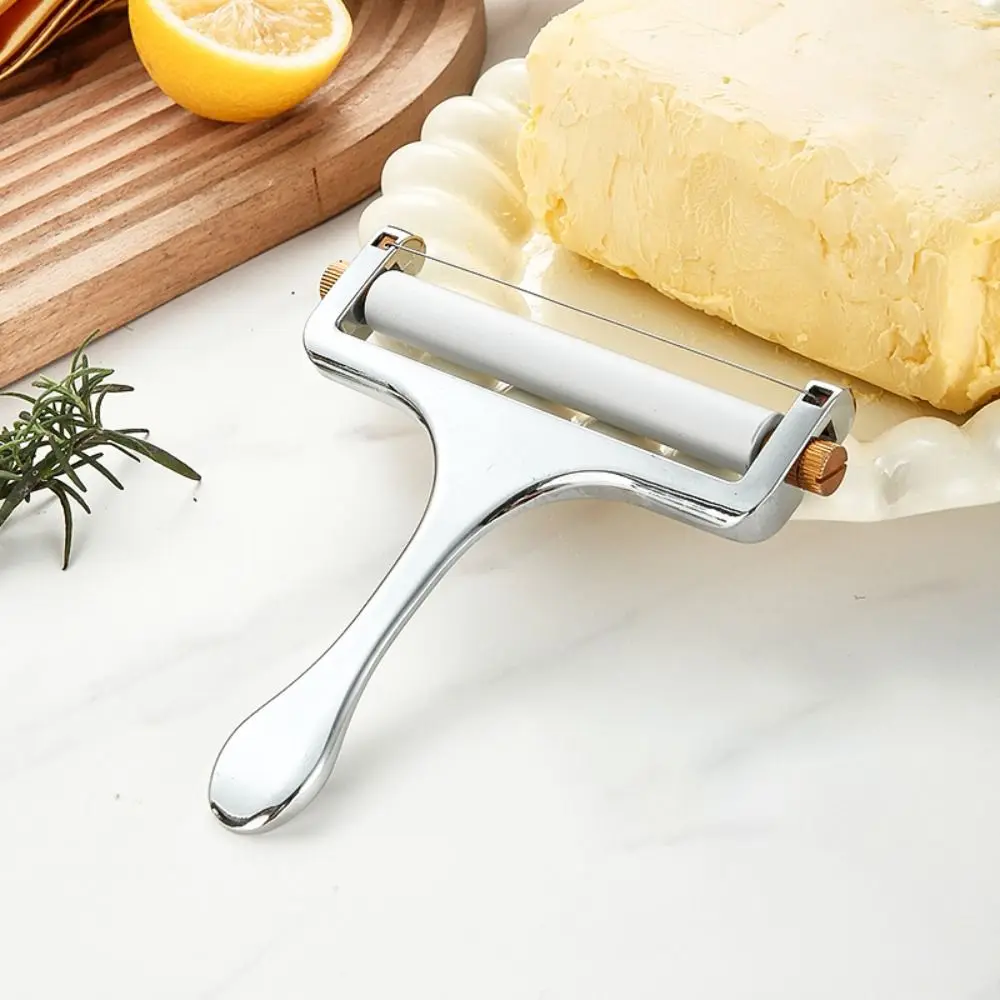 

Adjustable Thickness Cheese Slicer Corrosion-resistant with Replacement Wire Cheese Block Grater Zinc Alloy Glossy
