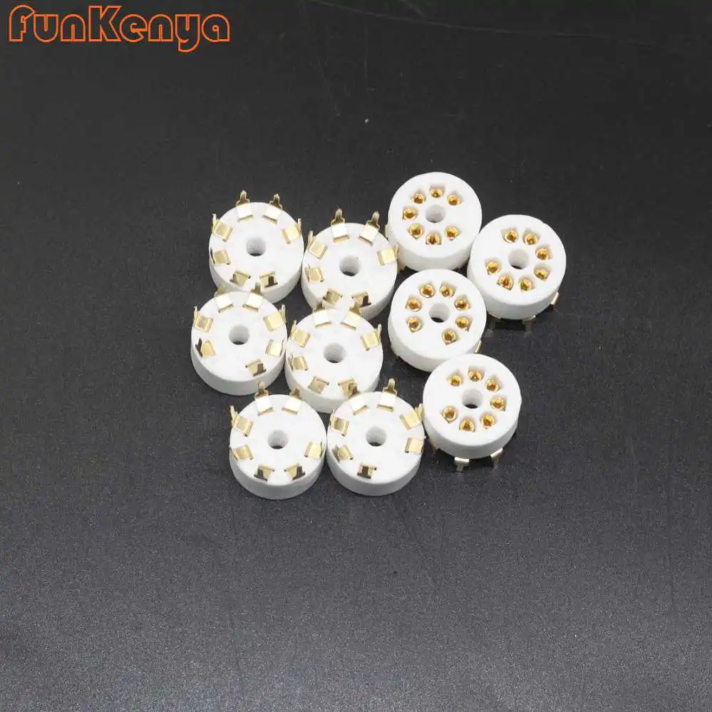 

10 Pieces Small Size 7 Pins DIY Amplifier Tube Socket Ceramic Tubes Seat For 6J1 6J2 6X4 6Z4 EF95 GZC7-Y-B-G