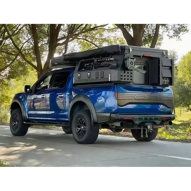 High Quality Outdoor Camping Hard Shell Rooftop Tent Cotton Fabric with Pickup Truck Canopy Aluminum Pop-Up