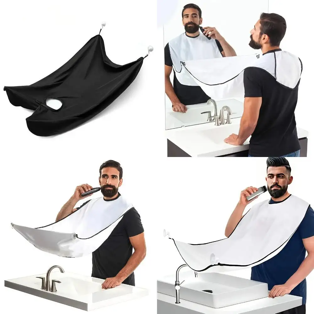 Men's Wall Mirror Shaving Aprons Haircut Suction Cape Home Salon Mustache Beard Aprons