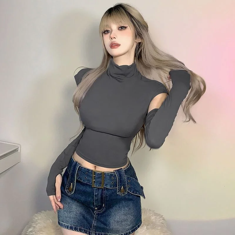 

Detachable Sleeve T-Shirt Women Korean Reviews Many Clothes Spring Ballet Pleated Art Stitching Inspired Student Ruffle Hem Girl