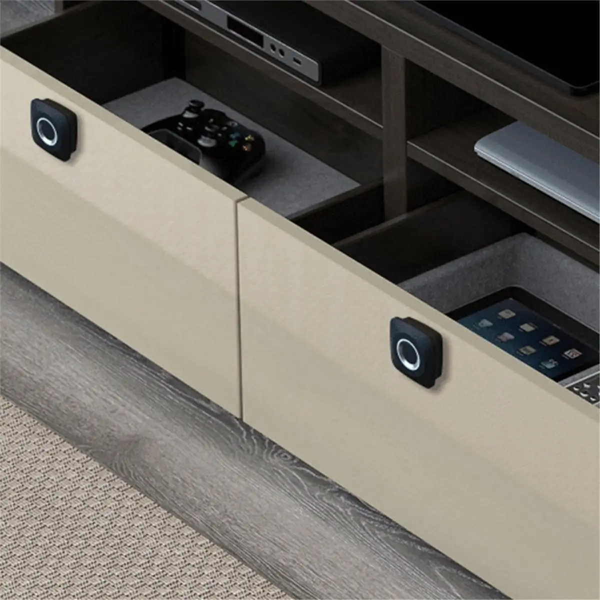 

Замок для шкафа с функцией распознавания отпечатков пальцев: надежное хранилище для дома и офиса с оповещением о низком заряде батареи и питанием через Type-C