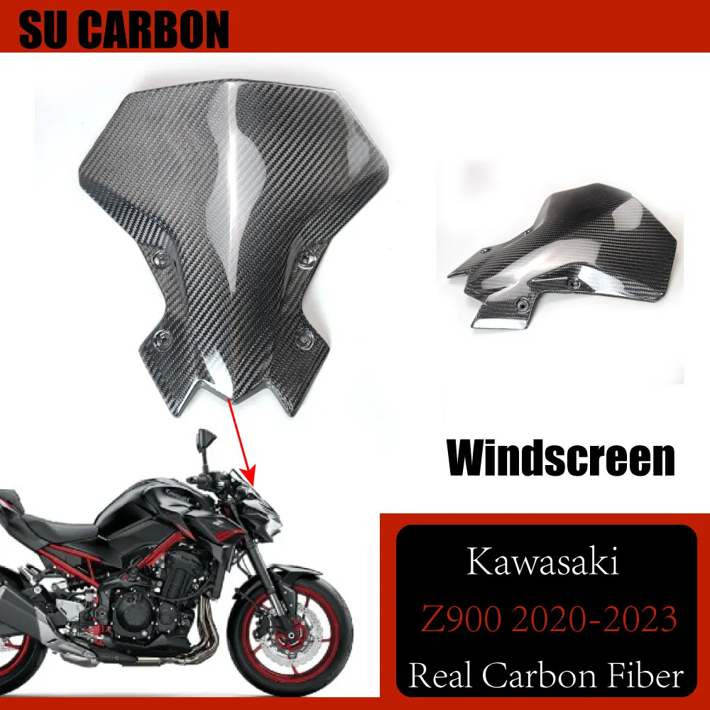 

100% Real Carbon Fiber For Kawasaki Z900 2020 2021 2022 2023 Motorcycle Accessories Windscreen Fairing