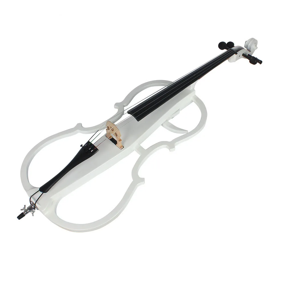 

Wholesale White Electric Cello Performance Solid Wood Cello Made in China Maple Material