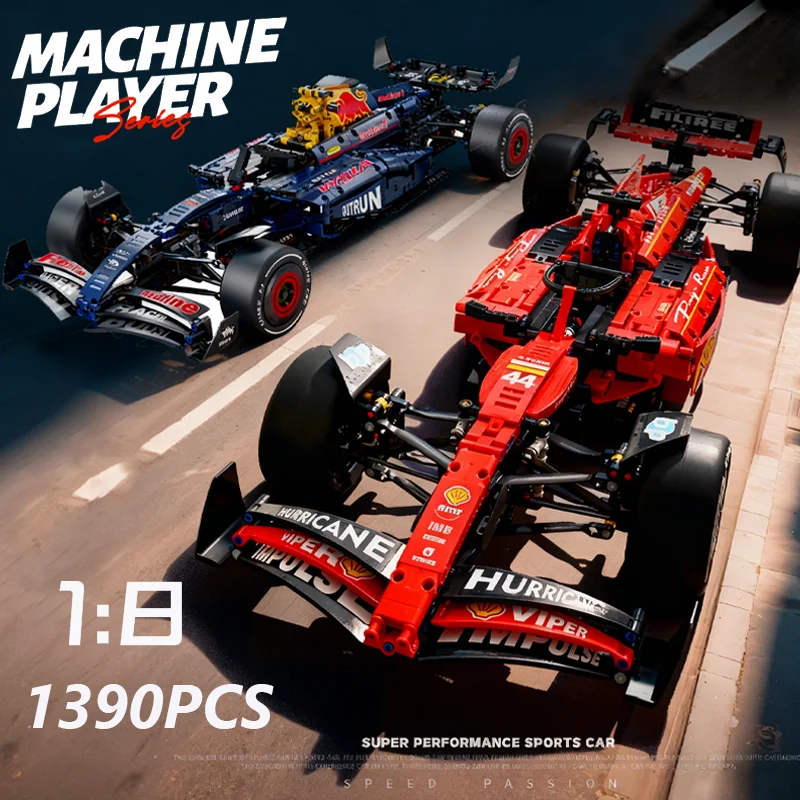 

НОВЫЙ технический гоночный автомобиль RB20, 1390 шт., строительный комплект, масштаб 1:8, коллекционный набор, подлинная детальная сборка, модель дисплея, декор, игрушки