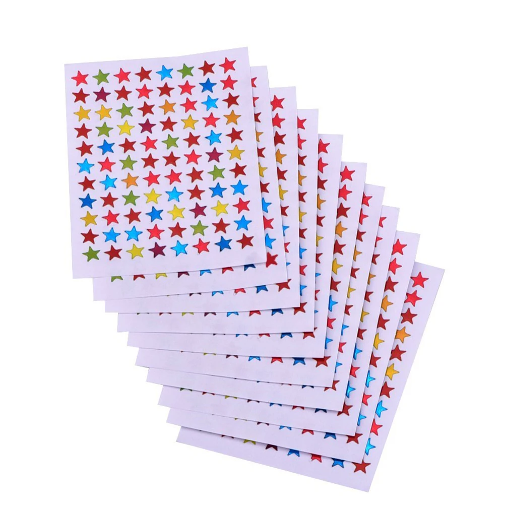 

10Pcs Reward Star Stickers Assorted Colors Incentive Pads Charts Classroom DIY Labels Stickers Labels Star Sticker