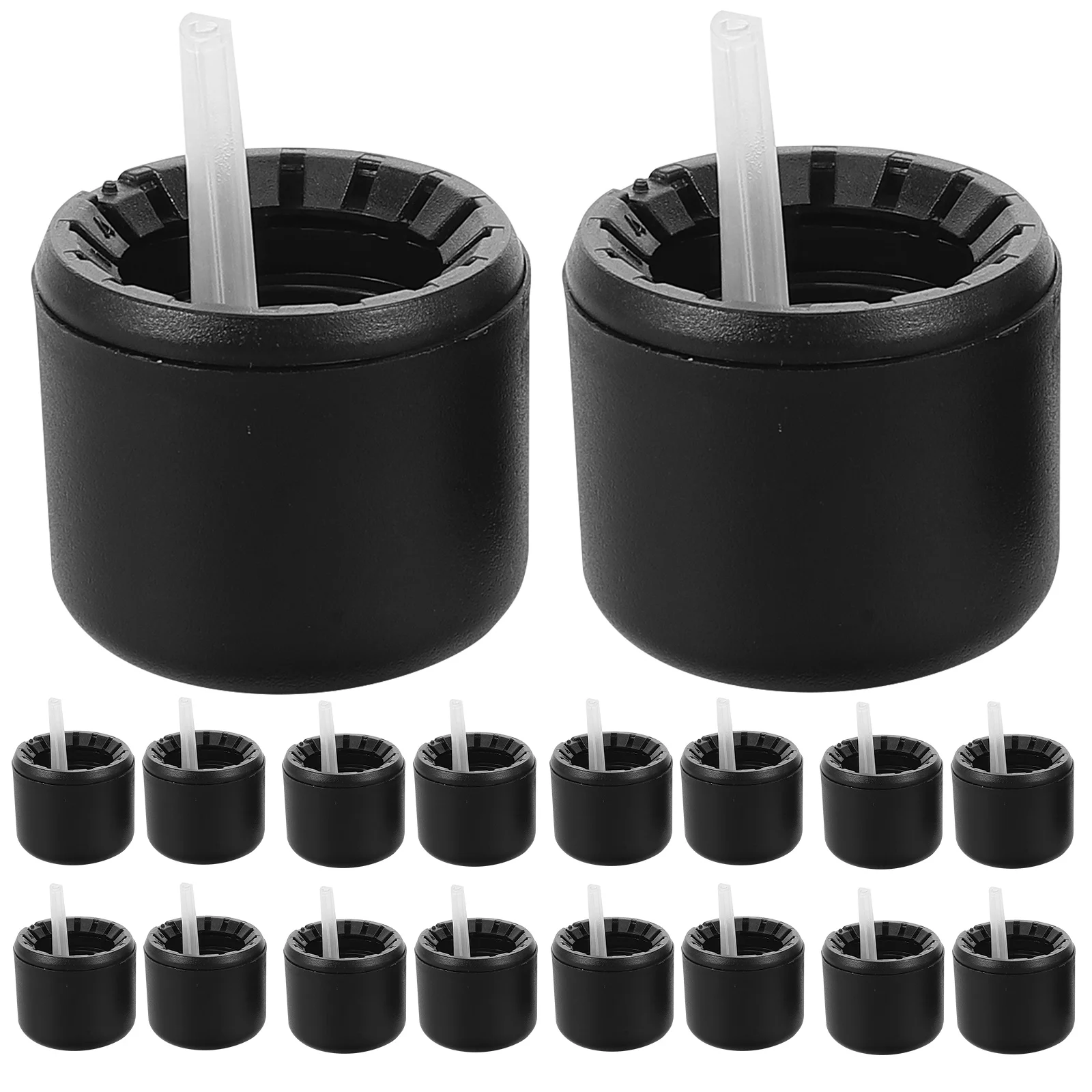 

20 Pcs Essential Oil Bottle Cap Caps Reagent Black Plastic Replacement