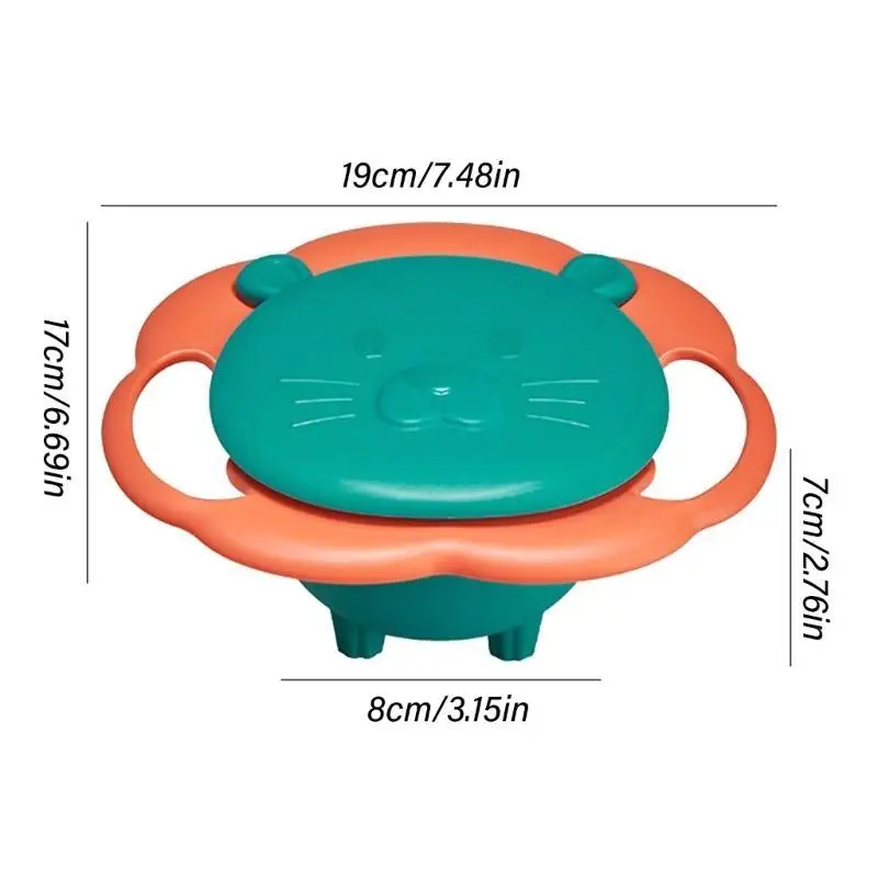 وعاء توازن مانع للانسكاب للأطفال من U13F، مضاد للحروق ومضاد للسقوط، وعاء جيروسكوب للأطفال الصغار الذين يتعلمون تناول الطعام