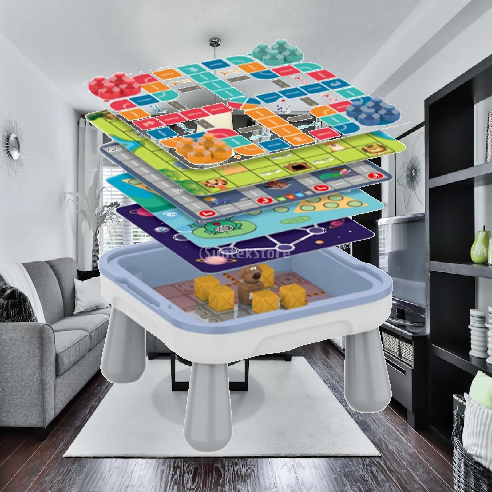 Thinking Game Table Strategy Family Game 2 in 1 Board Games and Puzzles Pattern Cognition for Activity Boy and Girl