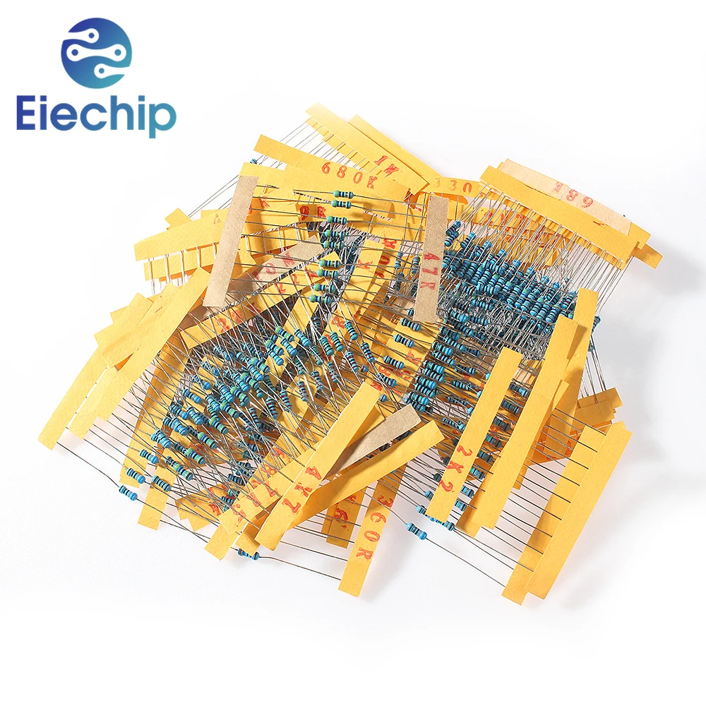 500PCS 50 Values 1/4W Resistor Assorted Set Pack,1 Ohm ~10M Metal Film Resistor Kit,High-Quality set of resistor 39K 47K 56K 68K