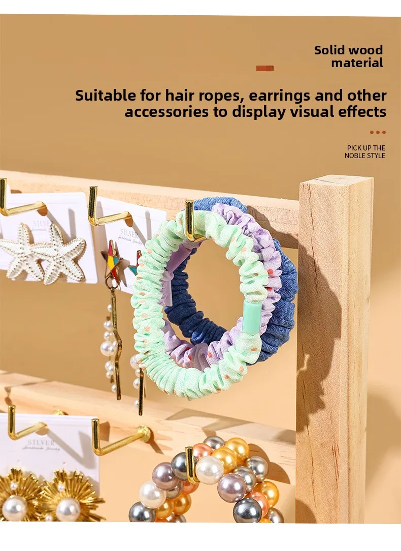 Jewelry Keychain Earrings Pendant Display Stand Solid Wood Trinket Hanger Hook Premium Sense Stall Store Counter