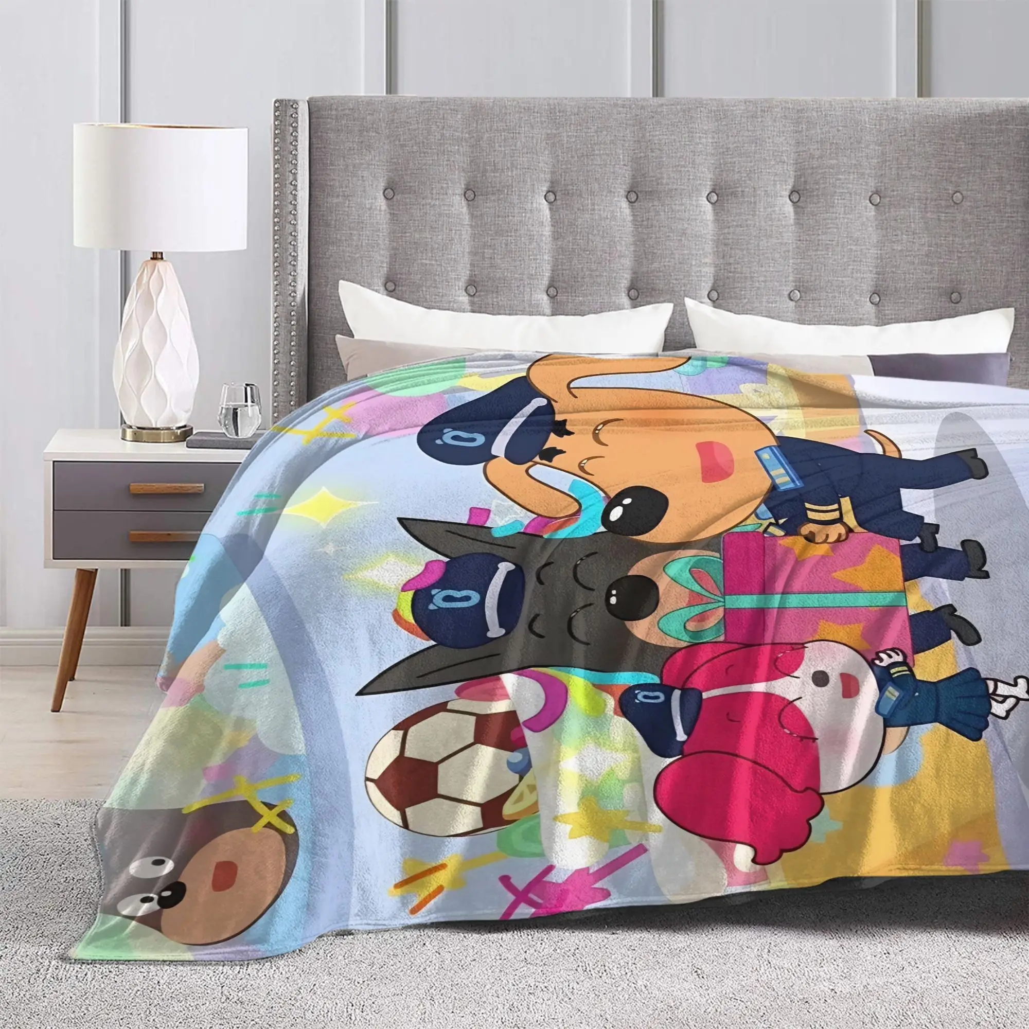 Warm Soft BlanketGirls Boys Picnic Sheriffs Labradors Throw Blanket  Flannel Bedspread For Bedroom Graphic Sofa Bed Cover view 3