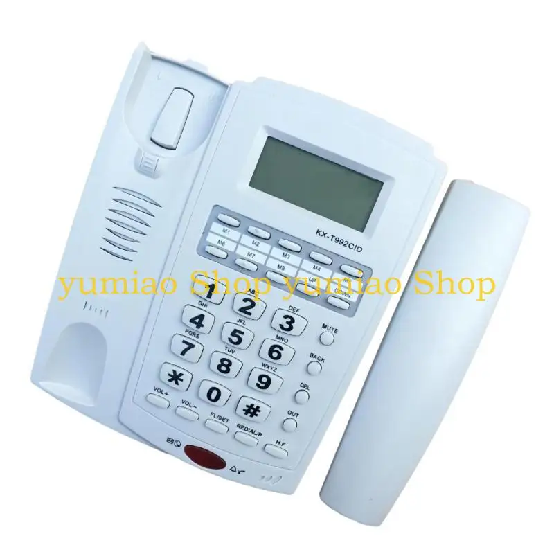 587B Simple Landline Phone Corded Telephone with Caller Display Big Button and Adjustable Backlit BatteryFree Telephones