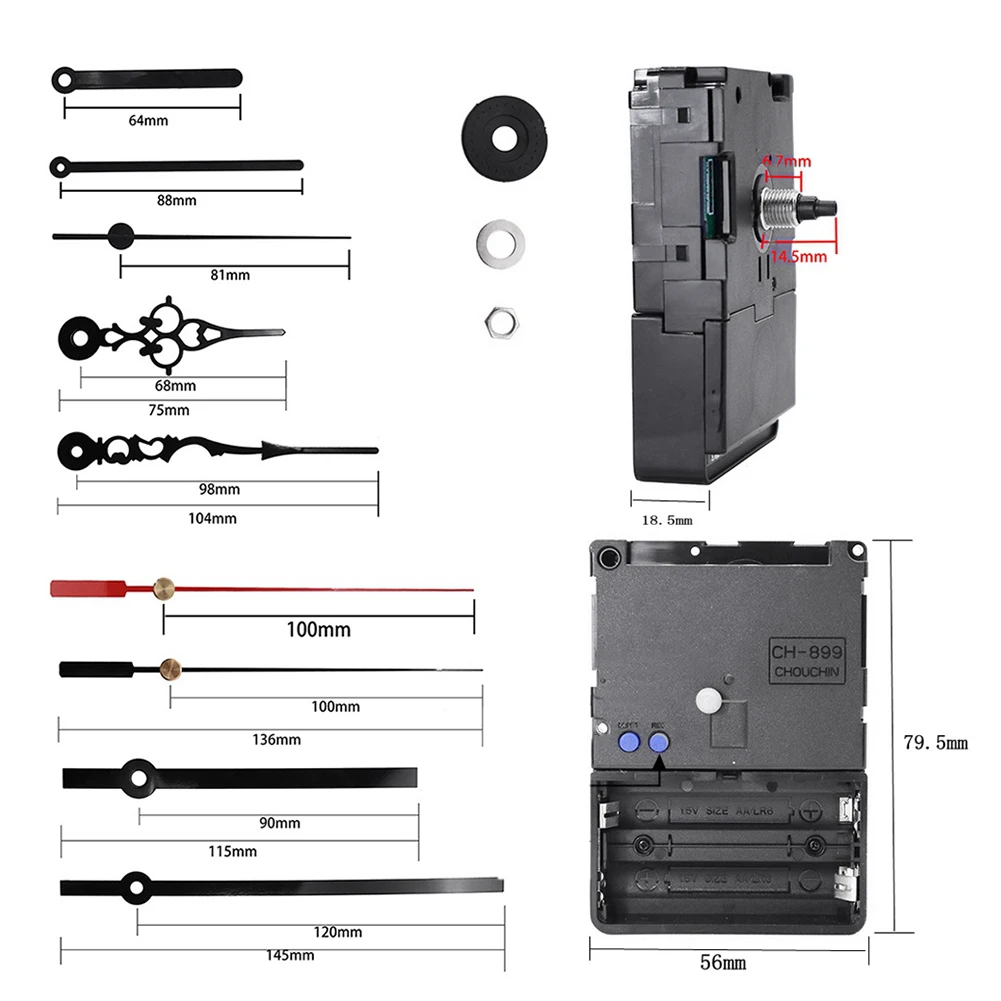 Kits de movimiento de reloj Wifi inteligente DIY, ajuste automático de tiempo, movimiento silencioso, accesorios de reloj de decoración del hogar, 1 Juego