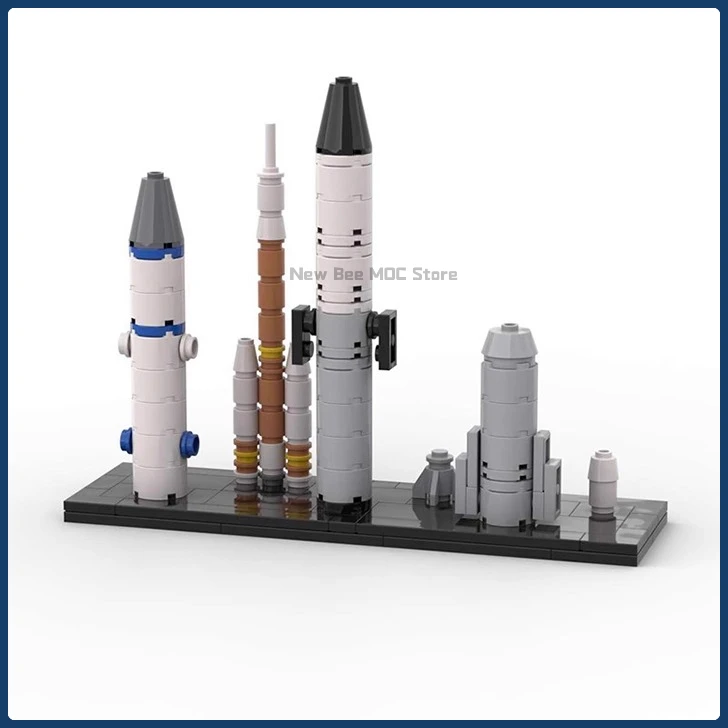 

MOC Space Aerospace Series Ракетный запуск Миниатюрная сцена Skyline Building Block Модель DIY Детская головоломка Сборка Игрушка Подарок на день рождения