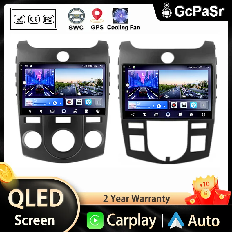 

Autoradio Android 12 Auto For Kia forte Cerato 2 TD 2008 - 2013 lettore multimediale Carplay Stereo Navigazione GPS TV No 2Din