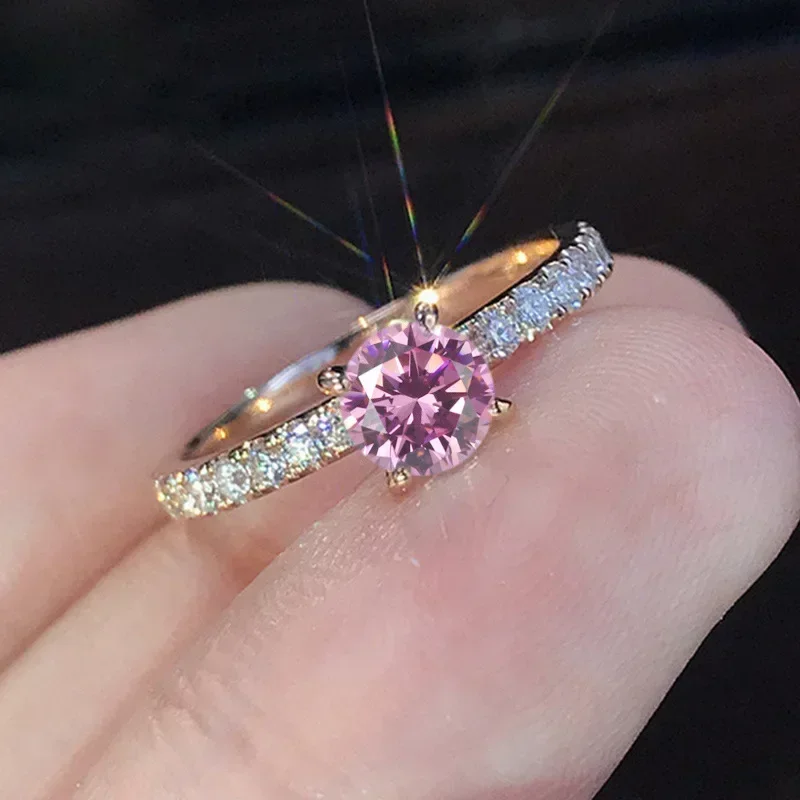 2026 New The Bride's Wedding Eternal Zircon Personalized Ring, High-end, Simple, Fashionable, Elegant, Attending Banquet Jewelry
