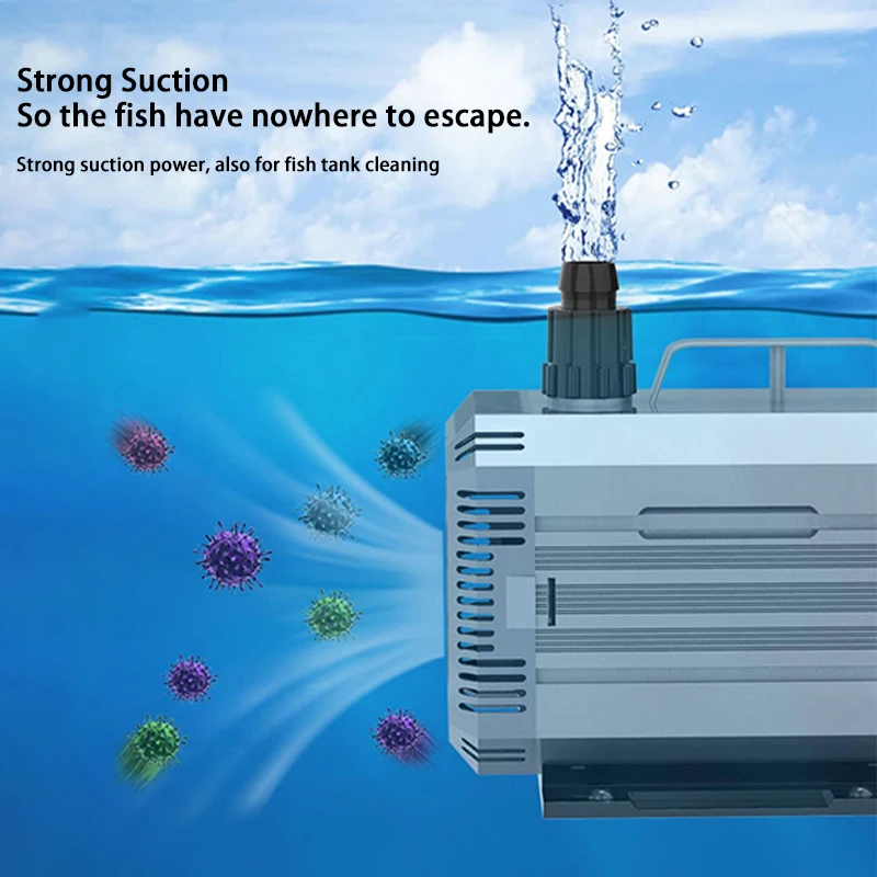 Ultra-Quiet HQB Series 1400-3000L/H Submersible Water Fountain Pump Filter Fish Pond Aquarium Water Pump Tank Fountain 24-85W