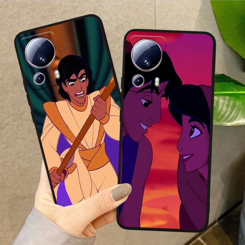 Disney Aladdin Cover For Xiaomi Mi 14 13 12X 12 11 11T 11i 10T 10 Pro Lite Ultra 5G Black Phone Case