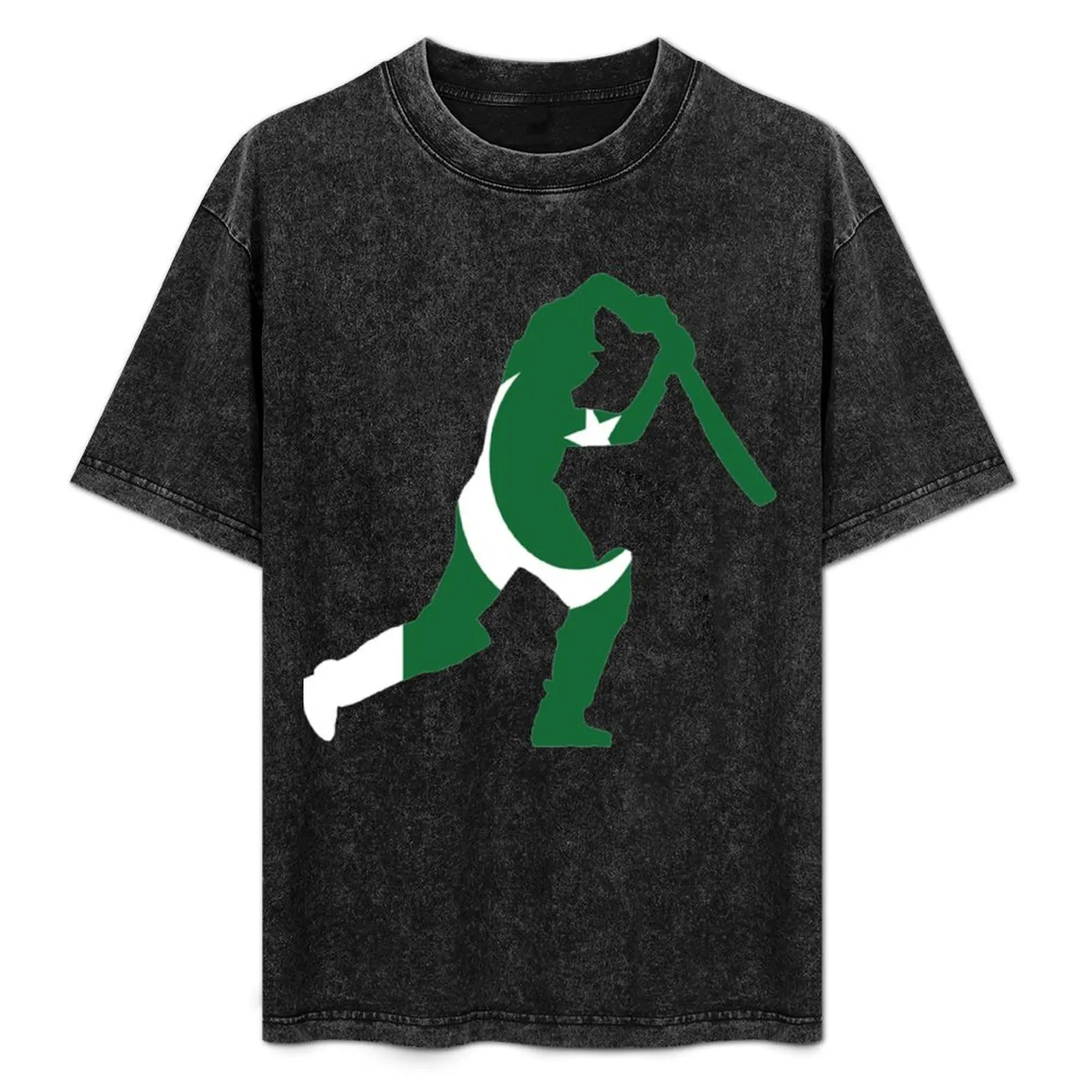 

Pakistan Flag and Batsman for Cricket Team Fan T-Shirt Light Athletic Short Sleeve Tee Shirt