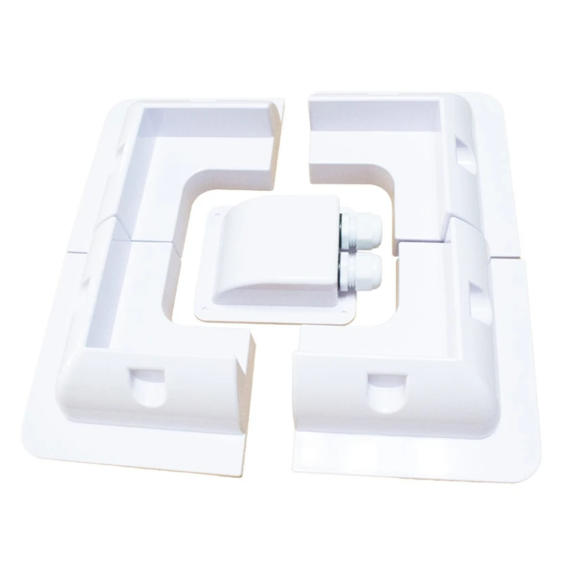 ABS Solar Panel Mounting Bracket White Rectangle Set-Free Corner Bracket Mount
