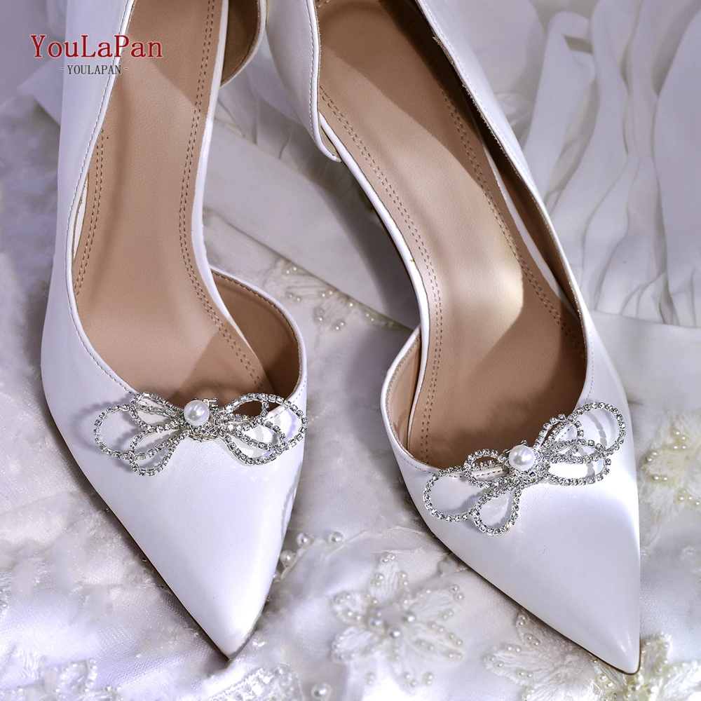 

YouLaPan Luxury Bowknot Women Shoe Clips Fashion High Heel Shoe Rhinestone Charms Decorative Shoe Buckle Shoe Decor Clips HX66