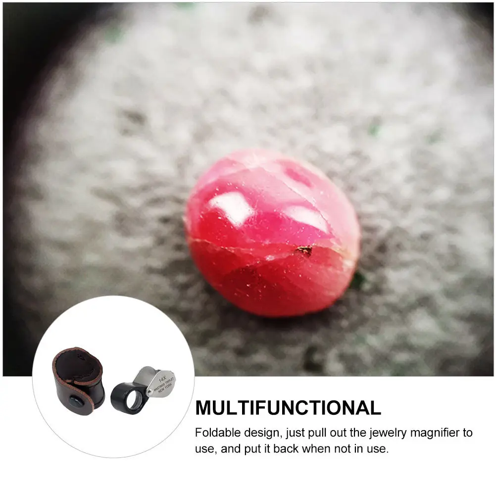 

14X Foldable Magnifier Jewelry Loupe 14X Illuminated Handheld Glass Lens for Collectors Hobbyists Kids Science Exploration