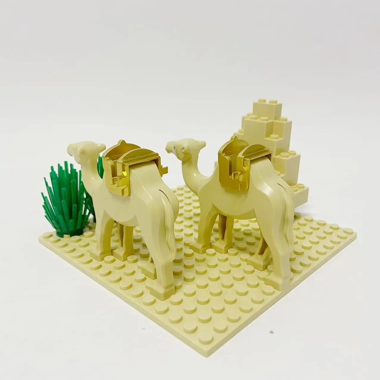 Camels Building Blocks DIY Toys Camels Stable Desert Animal Camel Model Sand Dune Animal Habitat Model Kit Creative Toys