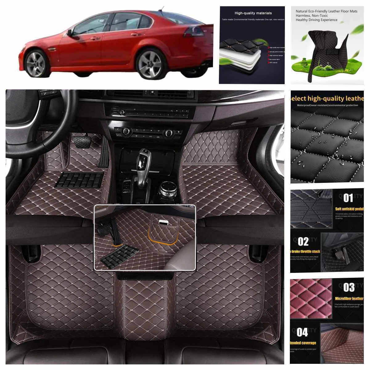 5D leather waterproof Custom Car Floor Mats For VW Phaeton 2002-2016 Years Auto Carpets Accessorie Coche liners