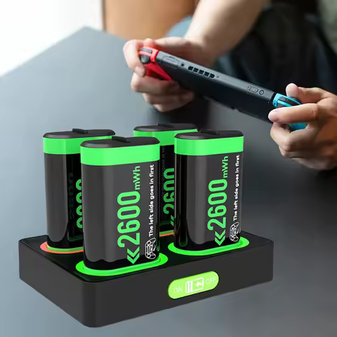 Controller Battery Pack with Charger Station Gamepad Battery Pack 4X2600mAh Rechargeable Battery for Xbox Controller