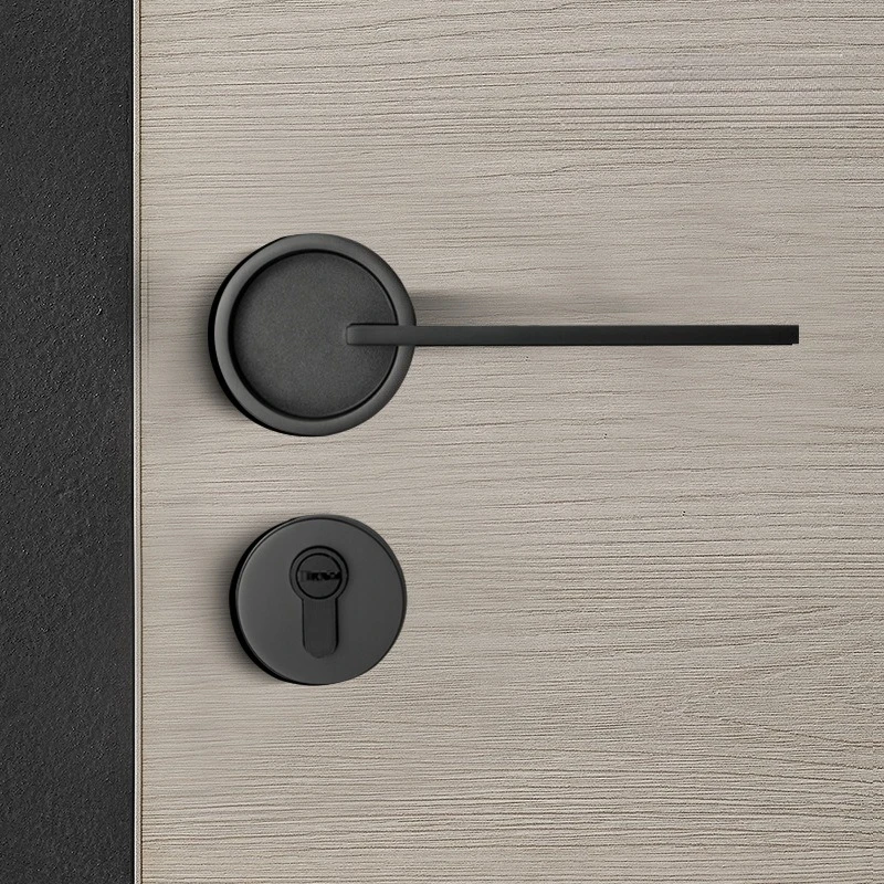 Indoor Door Lock Zinc Alloy Magnetic Silent Lock Bedroom Solid Wood Door Handle Bathroom Mechanical Cost-effective Door Lock
