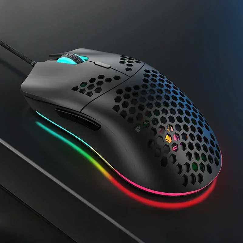 Freewolf M1 Wired Honeycomb Hollow-out Mouse Low Latency 69g Ultra Light Esports Gaming Mouse Laptop Gamer Accessories 6400 DPI