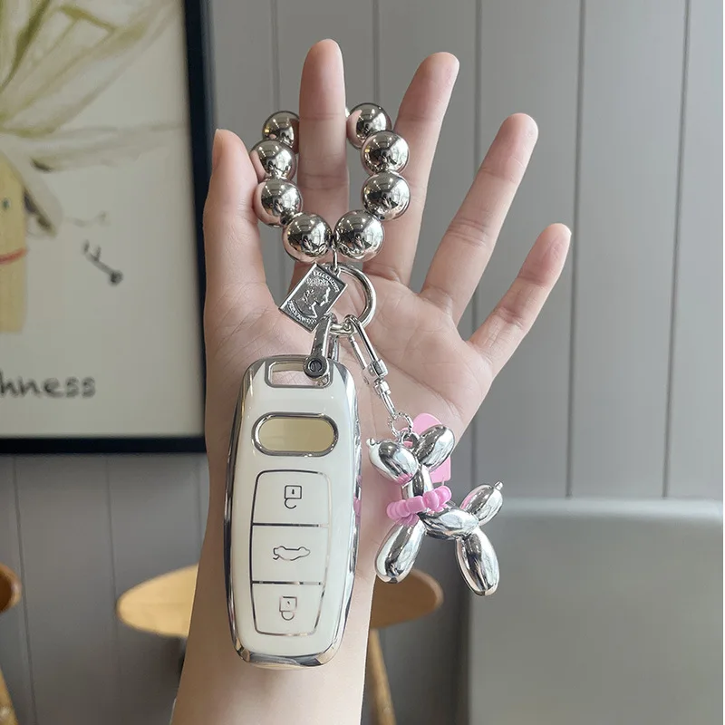 

Чехол для автомобильного ключа из ТПУ, чехол для дистанционного управления, женский брелок для Audi A3L A4L A5 A6L Q4 e-tron A7L Q5 Q6 RS6 RS7 TTS R8 S4 S6 S7 S8 Q3