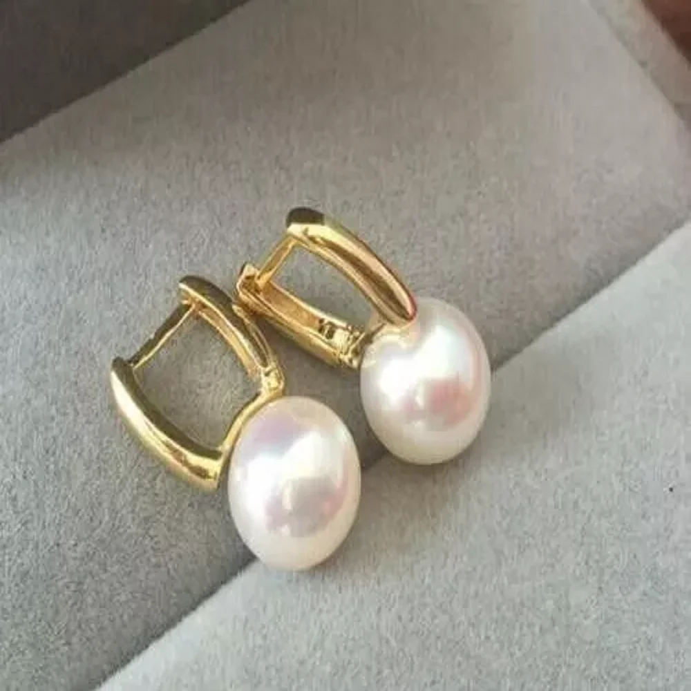 A pair of best-selling AAA7-8mm8-9mm 9-10mm Japanese white round pearl earrings 925S