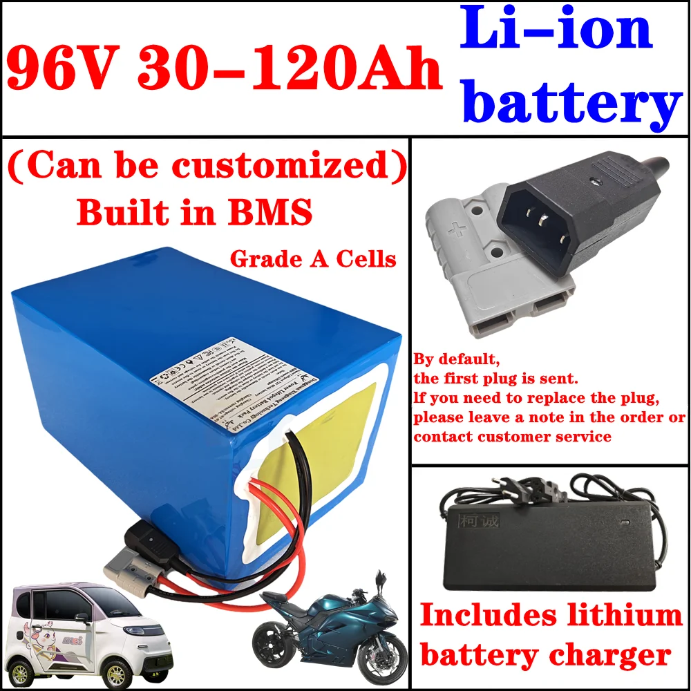 96V 30Ah 40Ah 60ah 80Ah 100Ah 200Ah li ion lithium battery for electric pallet truck golf cart forklift RV camping power bank